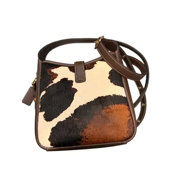 Stylish Coach Hadley Cow Print Convertible Crossbody Bag - Picture 2 of 11
